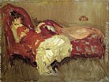 James Abbott McNeill Whistler Note in Red The Siesta painting